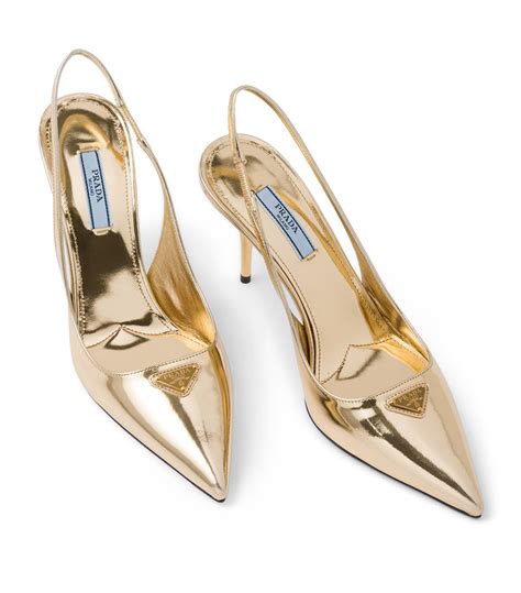 Prada Logo Patent Slingback Pump (Women)